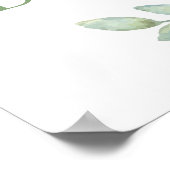 ガールエレファントベビーシャワー歓迎サインピンクグリーン ポスター (角)