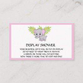 ガールエレファントベビージャーシャワーディスプレイシャワーピンク エンクロージャーカード