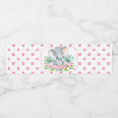 ガールエレファントベビージャーシャワー水ボトルラベル ペットボトルラベル (シングルラベル)