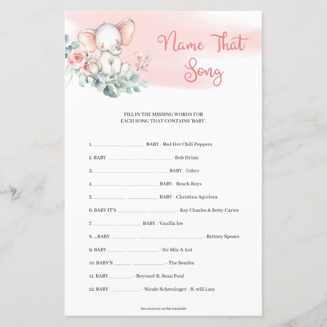 ガールエレファントユーカリプタス名そのソングゲーム (正面)