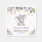 ガールエレファント1st 2th誕生日パーティーリトルピーナッツ スタンダードカクテルナプキン (正面)