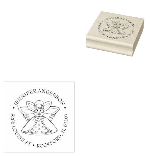 ガールエンジェル宗教ヴィンテージクリスチャン ラバースタンプ (押印)