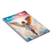 ガールエンジェル宗教的クリスチャン飛行ファンタジーアート ノートブック (右側)