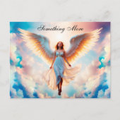 ガールエンジェル宗教的クリスチャン飛行ファンタジーアート ポストカード (正面)