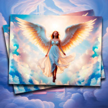 ガールエンジェル宗教的クリスチャン飛行ファンタジーアート