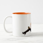 ガールオレンジオータム秋パーソナライズされたカスタムコーヒー ツートーンマグカップ (左)