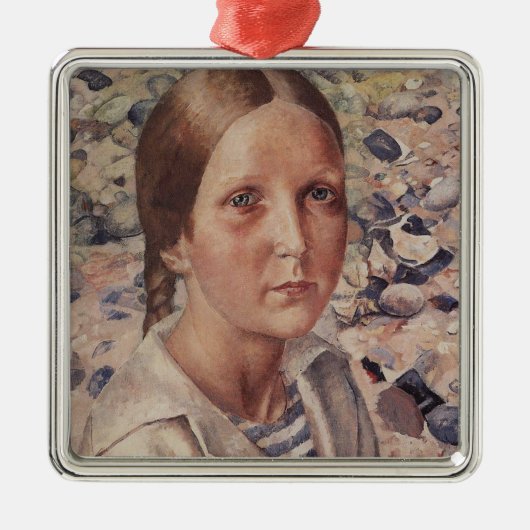 ガールオンアロッキービーチ メタルオーナメント (正面)