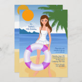 ガールオンザビーチ招待状 招待状 (正面/裏面)