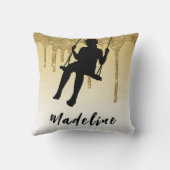 ガールオンスイング金ゴールドグリッタードリップグラデーション クッション (裏面)