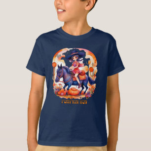 ガールオンホースパンプキ素晴らしンハロウィ走ンイン Tシャツ
