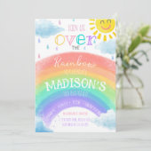 ガールオーバーザレインボーカラフル誕生日 招待状 (スタンド正面)