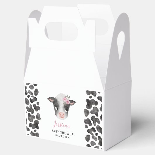 ガールカウファーム動物の赤ちゃんシャワー フェイバーボックス (オープン)