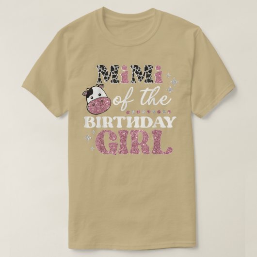ガールカウファーム誕生日のミミ誕生日Co Tシャツ (デザイン正面)