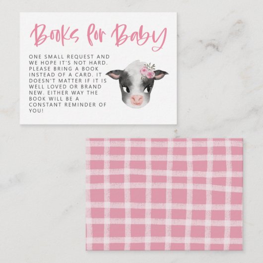 ガールカウベイビーシャワー予約リクエスト エンクロージャーカード (正面/裏面)