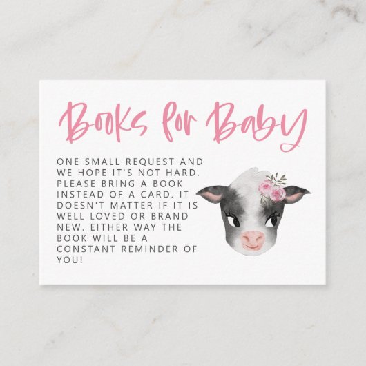 ガールカウベイビーシャワー予約リクエスト エンクロージャーカード (正面)