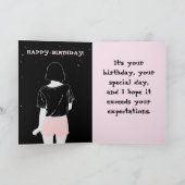 ガールカスタマイズ可能な誕生日カード サンキューカード (内部)