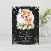 ガールカスタムピンクの子鹿の赤ちゃんシャワー 招待状 (スタンド正面)