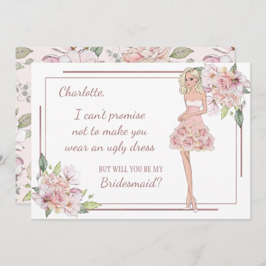 ガールカスタムブリデスメイド提案カード 招待状 (正面/裏面)