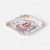 ガールカスタムプリンセスユニコーン誕生日紙プレート ペーパープレート (傾斜あり)