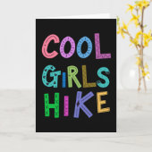 ガールカッコいいズハイキング恋人女性女子歩く カード (黄色い花)