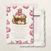 ガールカボチャ収穫秋の赤ちゃんシャワー 招待状