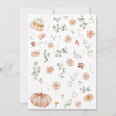 ガールカボチャ赤ちゃんシャワー 招待状 (裏面)