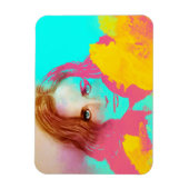 ガールカラフルアポップ・アートのート写真マグネット – 強烈 マグネット (縦)