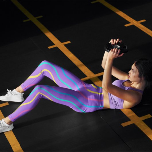 ガールカラフルグリ市松模様にントレーニング女性レギンス レギンス