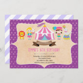 ガールカーニバル誕生日パーティーの招待 招待状 (正面/裏面)