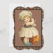 ガールカービングアップルハロウィーン招待状 (正面)