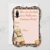 ガールカービングアップルハロウィーン招待状 (裏面)