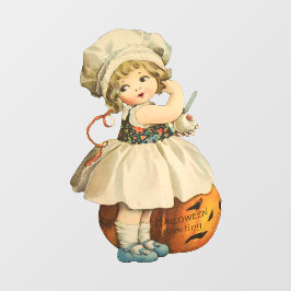 ガールカービングアップルハロウィーン ウィンドウサイン