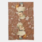 ガールカービングアップルハロウィーン キッチンタオル (縦)