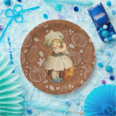 ガールカービングアップルハロウィーン ペーパープレート (パーティー)