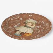 ガールカービングアップルハロウィーン ペーパープレート (アングル)