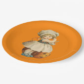 ガールカービングアップルハロウィーン ペーパープレート (アングル)