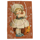 ガールカービングアップルハロウィーン ミディアムペーパーバッグ (正面)