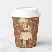 ガールカービングアップルハロウィーン 紙コップ (正面)