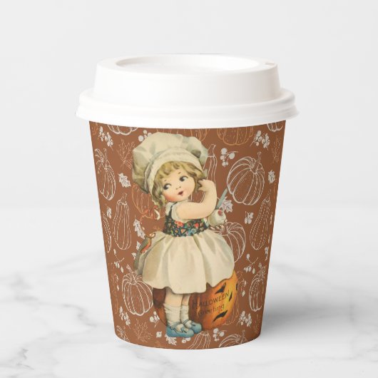 ガールカービングアップルハロウィーン 紙コップ (正面)