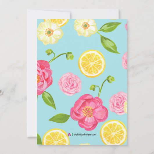 ガールガーデンフローラベビーシャワー招待状 招待状 (裏面)