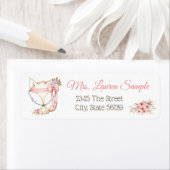 ガールキツネベビーシャワー差出人住所ラベル ラベル (インサイチュ)