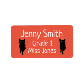 ガールキャットの名前スクールブックラベル ラベル (正面)