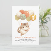 ガールキャット誕生日招待状 招待状 (スタンド正面)