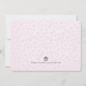 ガールキュートピンクベビー物干しスイートベビーシャワー 招待状 (裏面)