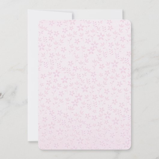 ガールキュートピンクベビー物干しスイートベビーシャワー 招待状 (裏面)