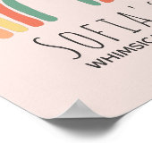 ガールキュートピンクボホレインボーベビー子供部屋 ポスター (角)