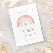 ガールキュートピンクレインボーウォーターカラー誕生日 サンキューカード