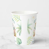 ガールキュートピンク恐竜ベビーシャワー紙カップ 紙コップ (左)