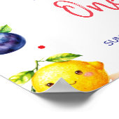 ガールキュートフルーツ誕生日ウェルカムサイン ポスター (角)