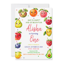 ガールキュートフルーツ誕生日招待状サマーパーティー